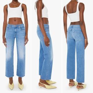 MOTHER Lil Rambler Zip Flood Jeans in Out of the Blue Wash Size 27